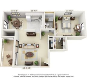  Floor Plan 1 Bedroom Elizabeth II