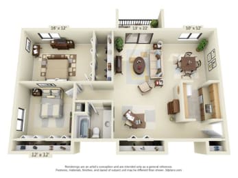  Floor Plan 2 Bedroom