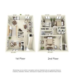  Floor Plan 3 Bedroom Townhouse