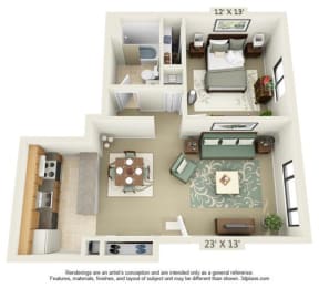  Floor Plan 1 Bedroom