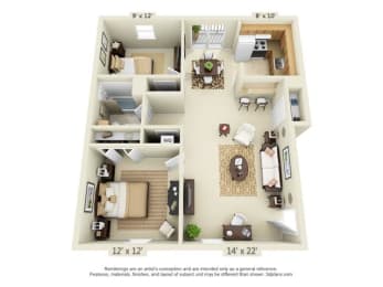  Floor Plan 2 Bedroom