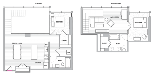 Preston  2 (C19)  2 Bed 2 Bath Floor Plan at Kingston at McLean Crossing, McLean, Virginia