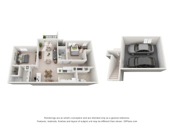  Floor Plan 2 Bedroom B