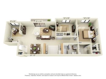  Floor Plan 2 Bedroom