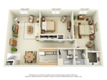  Floor Plan 2 Bedroom