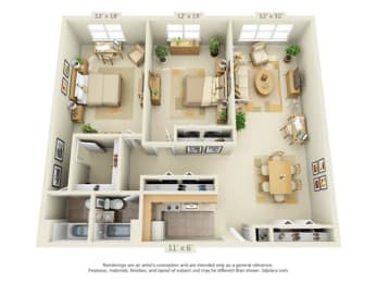  Floor Plan 2 Bedroom