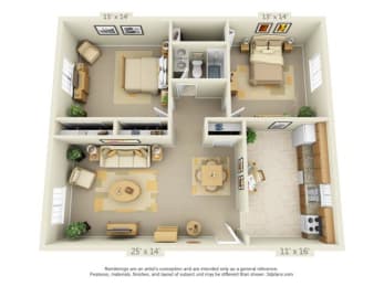  Floor Plan 2 Bedroom