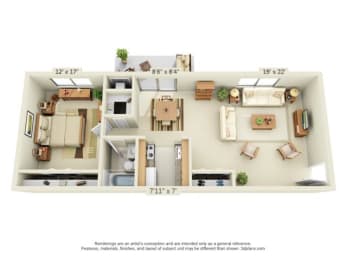  Floor Plan 1 Bedroom