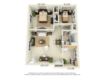  Floor Plan 2 Bedroom