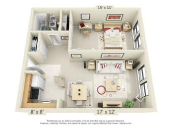  Floor Plan 1 Bedroom