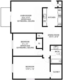  Floor Plan 2 Bedroom