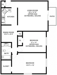  Floor Plan 2 Bedroom