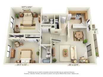  Floor Plan 2 Bedroom_1145