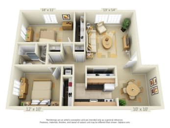  Floor Plan 2 Bedroom