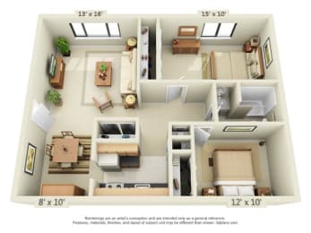  Floor Plan 2 Bedroom Style A