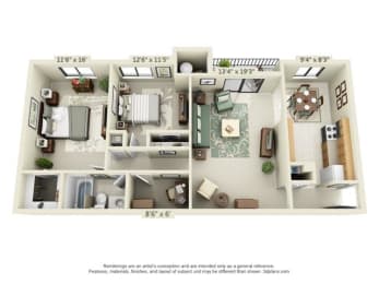  Floor Plan 2 Bedroom