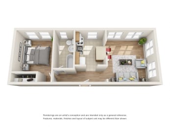 1 bed 1 bath at The Packard, West Hartford, Connecticut