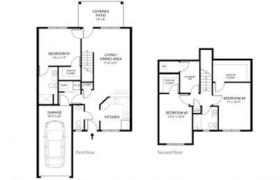 Floor Plan  3 Bedroom/2.5 Bath