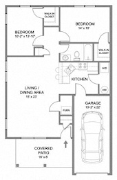 Floor Plan  2 Bedroom/1 Bath