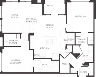 Arapahoe Denver, CO City House Apartments 2 bedroom 2 bath