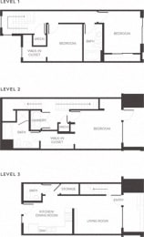 Arapahoe Denver, CO City House Apartments 3 bedroom 2 bath