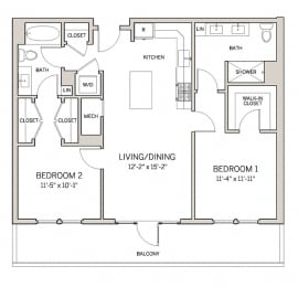 Two Bed Two Bath B1 at AVE King of Prussia, King of Prussia, Pennsylvania