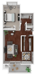 Parkside Apartments_San Anselmo CA_Floor Plan_The Lake_One Bedroom One Bathroom
