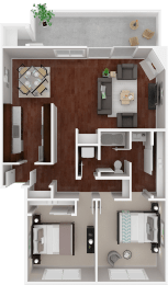 Parkside Apartments_San Anselmo CA_Floor Plan_The Marin_Two Bedroom One Bathroom