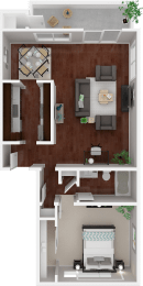 Parkside Apartments_San Anselmo CA_Floor Plan_The Sonoma_One Bedroom One Bathroom