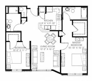 983sqft 2 Bed, 2 Bath - Legacy