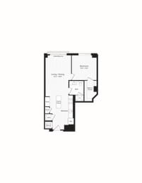 Floor Plan A03 One Bedroom One Bath