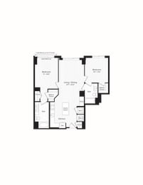  Floor Plan C01a Two Bedroom Two Bath