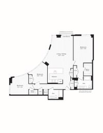  Floor Plan C08 Three Bedroom Two Bath