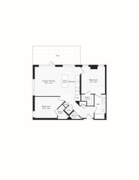 Floor Plan C09 Two bedroom One Bath