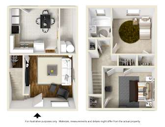  Floor Plan Two Bedroom Townhome