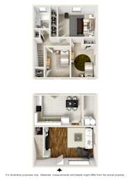  Floor Plan Three Bedroom Townhome