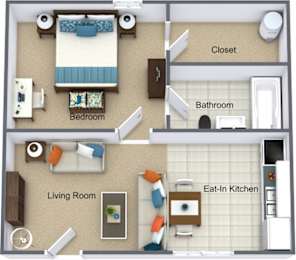  Floor Plan Large One Bedroom