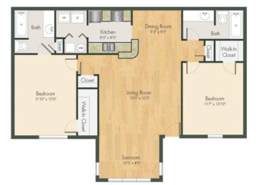 B1 Floor Plan at Addison on Cobblestone, Georgia