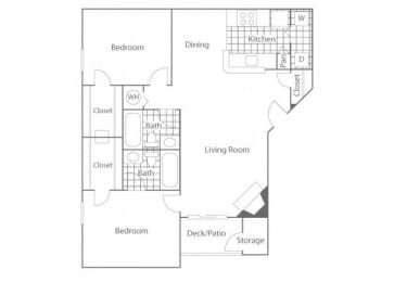 Elm Floorplan at The Summit Apartments, Tennessee