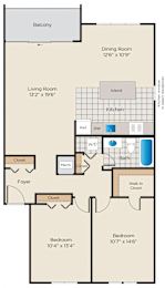  Floor Plan 2 Bedroom, 1 Bath - Renovated