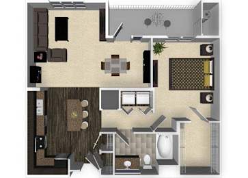 Floor Plan  1 bedroom 1 bathroom apartment A3 floorplan at Venue Apartments in San Jose, CA