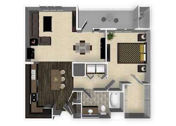 Floor Plan  1 bedroom 1 bathroom apartment A3L floorplan at Venue Apartments in San Jose, CA