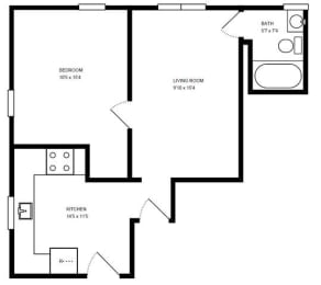  Floor Plan One Bedroom