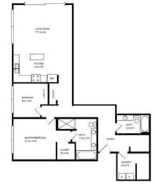  Floor Plan Two Bedroom Two Bath