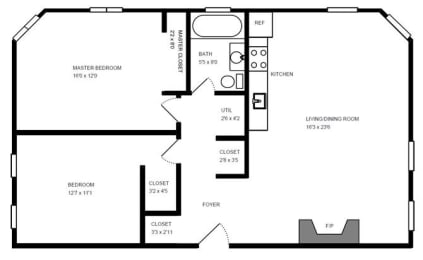  Floor Plan TWO BEDROOM A