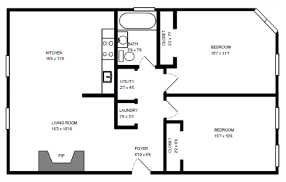  Floor Plan TWO BEDROOM B