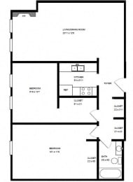  Floor Plan Two Bedroom - 2A