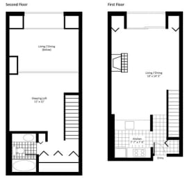  Floor Plan One Bedroom - LOFT