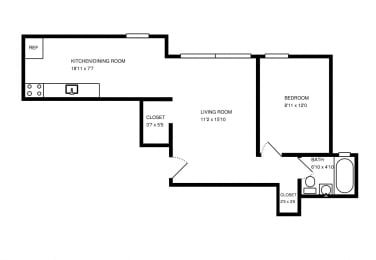  Floor Plan 1 BED
