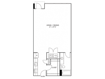 studio floor plan | South Side Flats Apartments in Dallas, TX